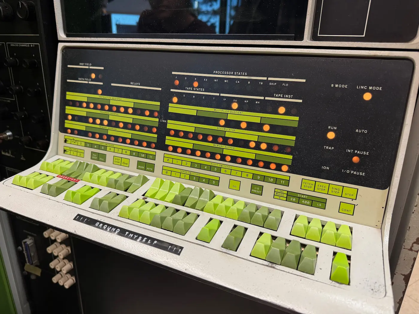 Control panel of a PDP-10